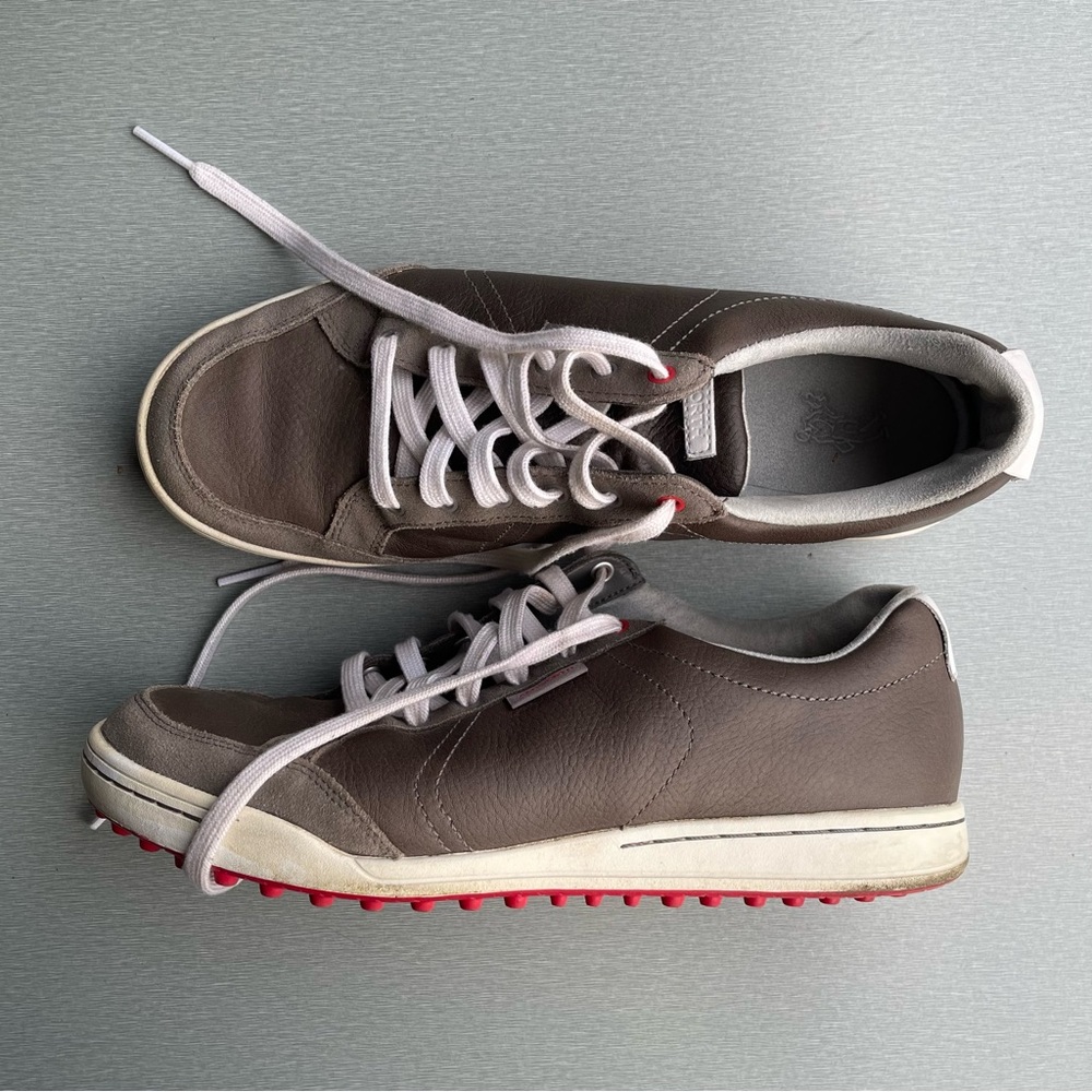 Ashworth Cardiff Iron/White/Grey Color Toro Spikes Golf Shoe